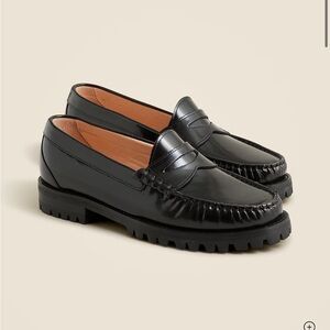 Jcrew Winona lug-sole penny loafers in spazzolato leather